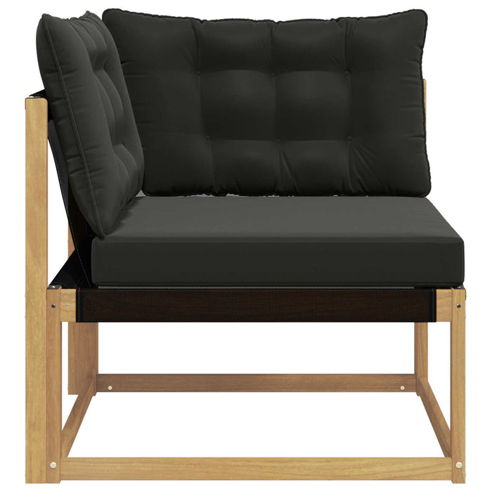 Sofa Colțar pentru Exterior Lemn solid de Acacia și Textilene - WALTI WALTI