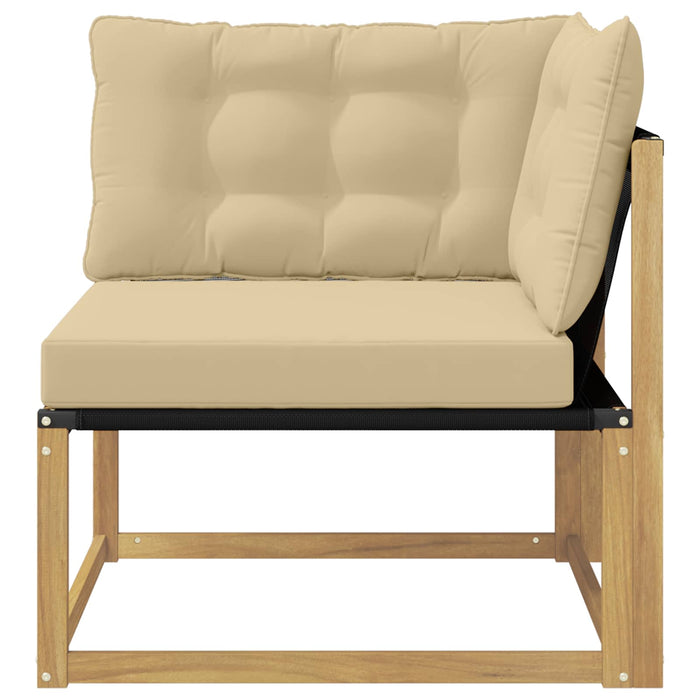 Sofa Colțar pentru Exterior Lemn solid de Acacia și Textilene - WALTI WALTI