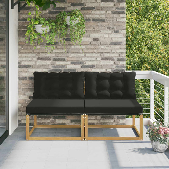 Canapea Medie pentru Exterior Lemn solid de Acacia și Textilene - WALTI WALTI