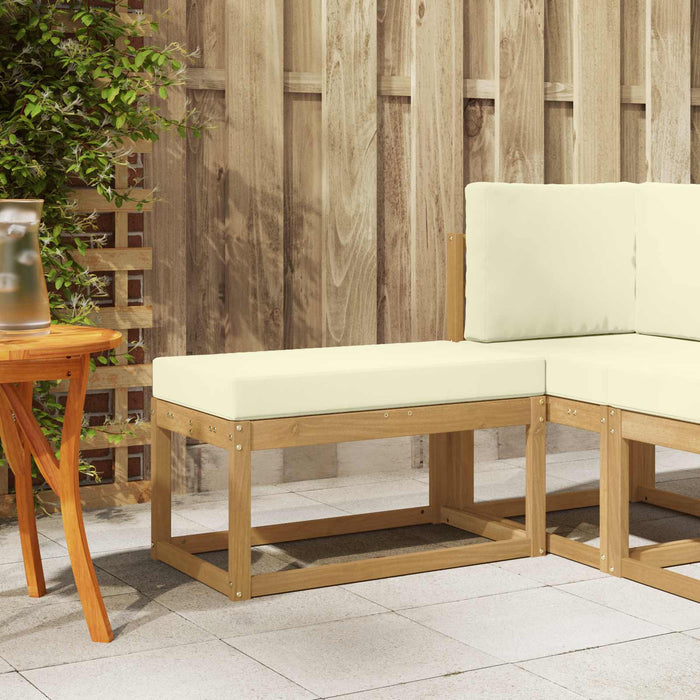 Bancă de exterior Alb 80 x 43 x 45 cm Lemn Solid de Acacia - WALTI WALTI
