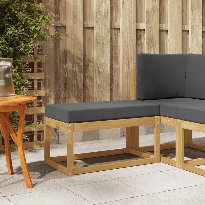Bancă de exterior Alb 80 x 43 x 45 cm Lemn Solid de Acacia - WALTI WALTI