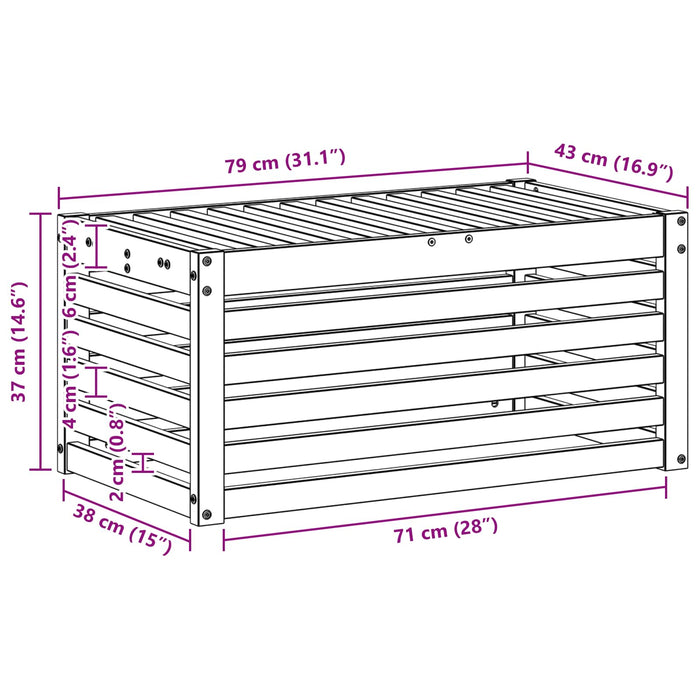 Bancă de exterior Alb 79 x 43 x 37 cm Lemn Solid de Acacia - WALTI WALTI