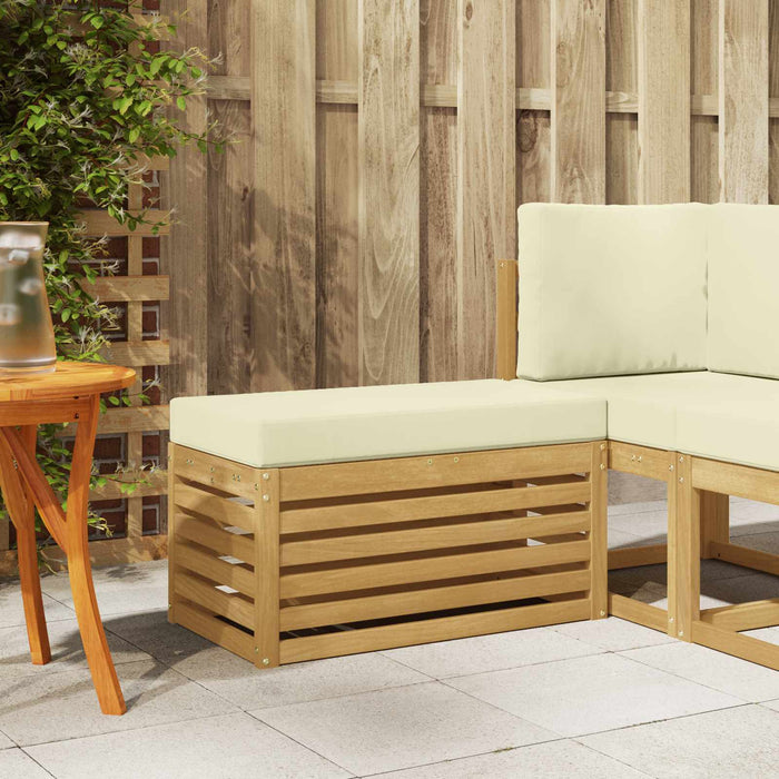 Bancă de exterior Alb 80 x 43 x 45 cm Lemn Solid de Acacia - WALTI WALTI