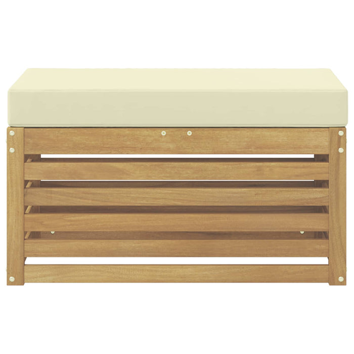 Bancă de exterior Alb 80 x 43 x 45 cm Lemn Solid de Acacia - WALTI WALTI