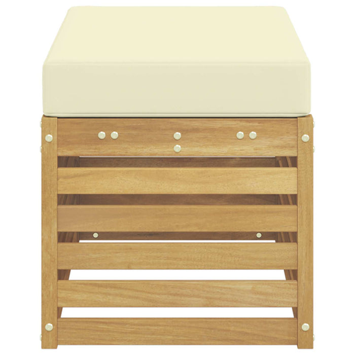Bancă de exterior Alb 80 x 43 x 45 cm Lemn Solid de Acacia - WALTI WALTI