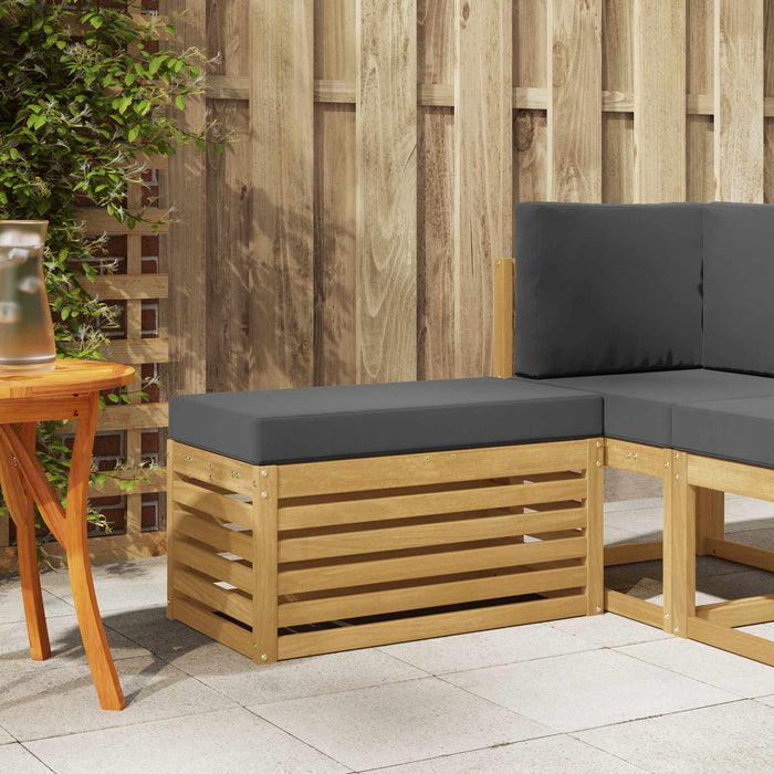 Bancă de exterior Alb 80 x 43 x 45 cm Lemn Solid de Acacia - WALTI WALTI