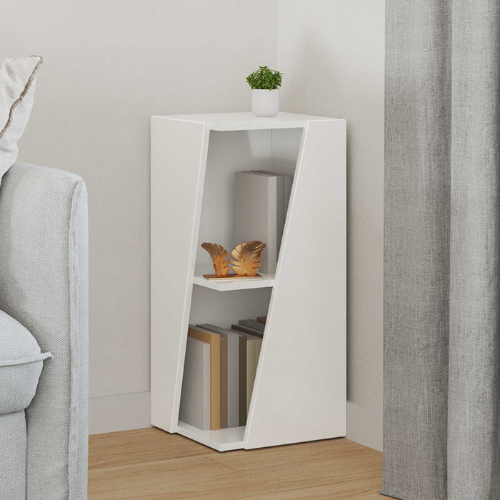 Raft lateral Alb lucios 33 x 32 x 70,5 cm Lemn compozit - WALTI WALTI