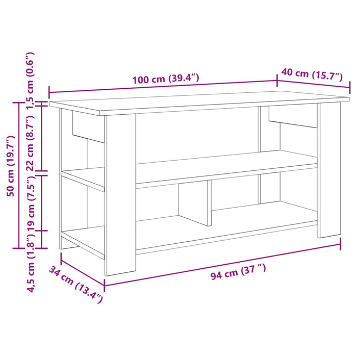 Suport pentru TV Stejar Negru 100 x 40 x 50 cm - WALTI WALTI