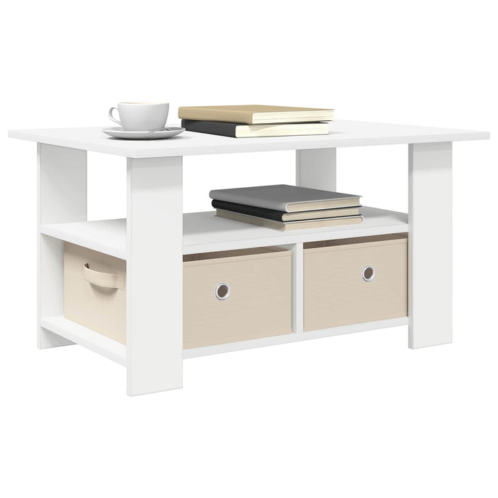 Masă de cafea cu sertar Alb 77 x 55 x 42 cm Lemn compozit - WALTI WALTI