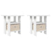 Noptieră cu sertar 2 pcs Alb 41 x 40 x 45 cm Lemn compozit - WALTI WALTI
