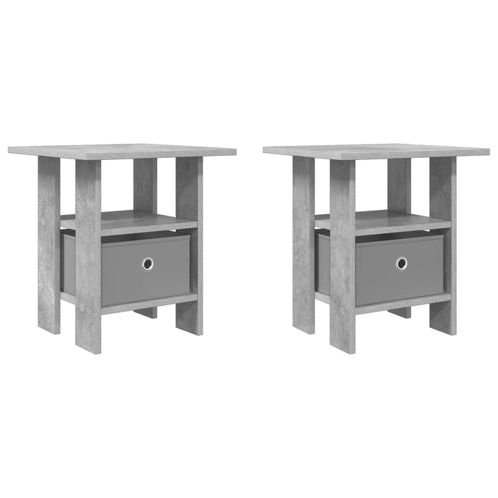 Noptieră 2 pcs Gri din beton 41 x 40 x 45 cm Lemn compozit - WALTI WALTI