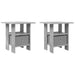 Noptieră 2 pcs Gri din beton 41 x 40 x 45 cm Lemn compozit - WALTI WALTI