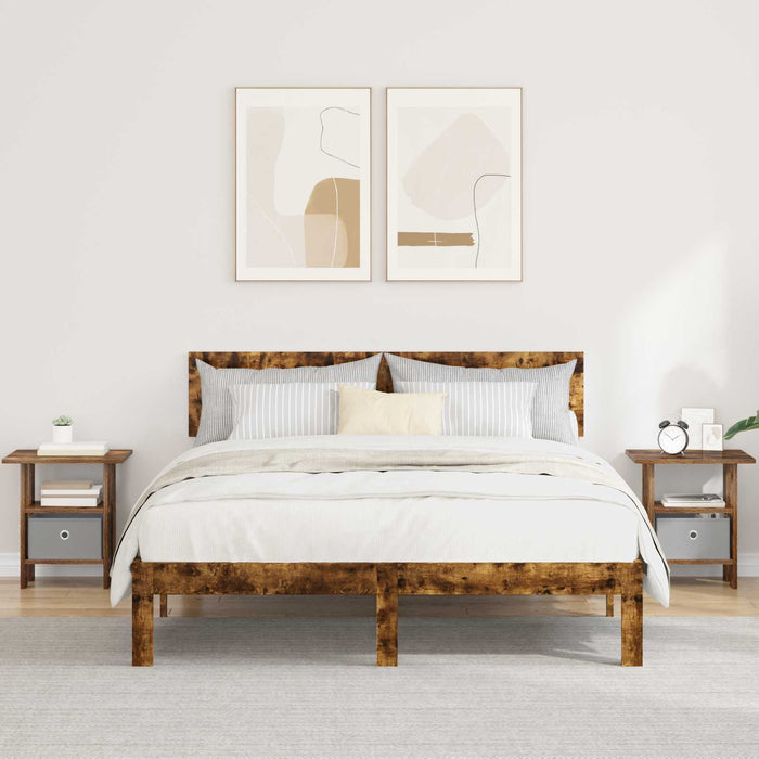 Noptieră 2 pcs Stejar fumuriu 41 x 40 x 45 cm Lemn compozit - WALTI WALTI