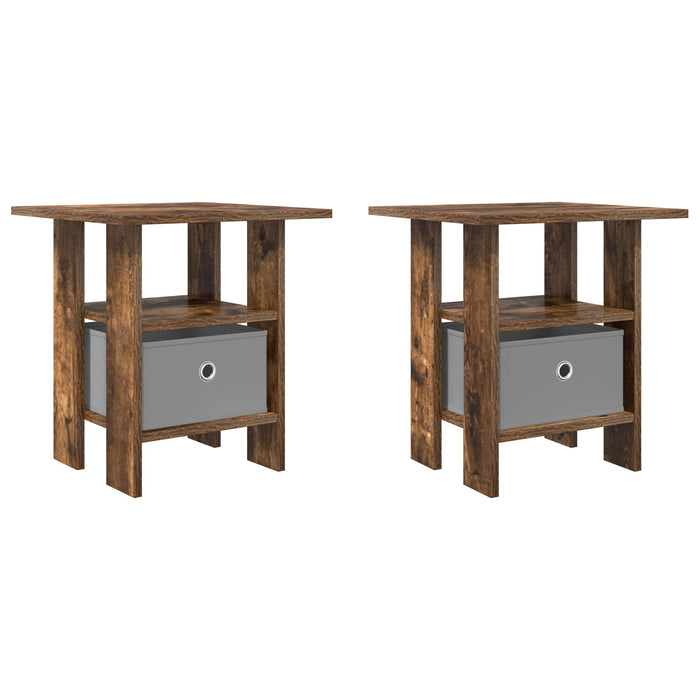 Noptieră 2 pcs Stejar fumuriu 41 x 40 x 45 cm Lemn compozit - WALTI WALTI