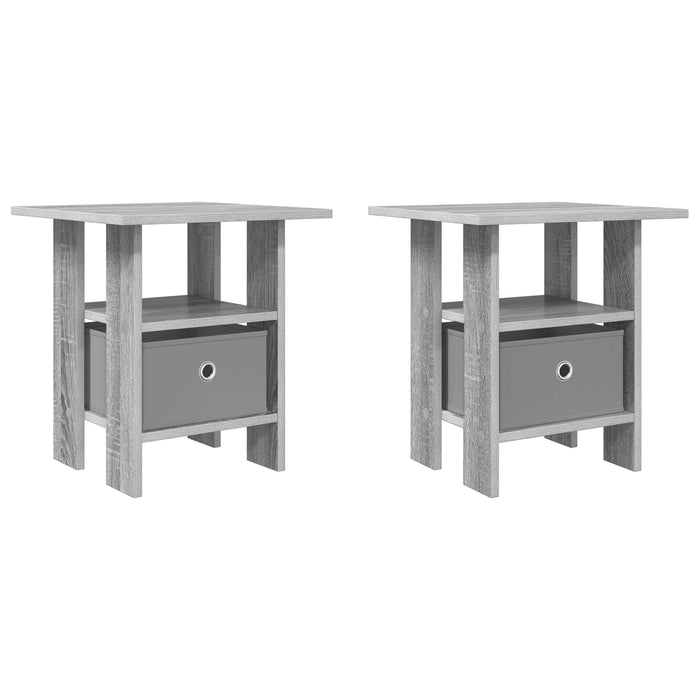 Noptieră 2 pcs Gri Sonoma 41 x 40 x 45 cm Lemn compozit - WALTI WALTI
