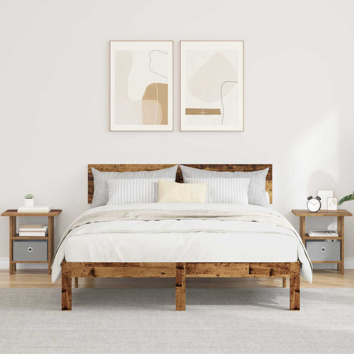 Noptieră 2 pcs Lemn vechi 41 x 40 x 45 cm Lemn compozit - WALTI WALTI