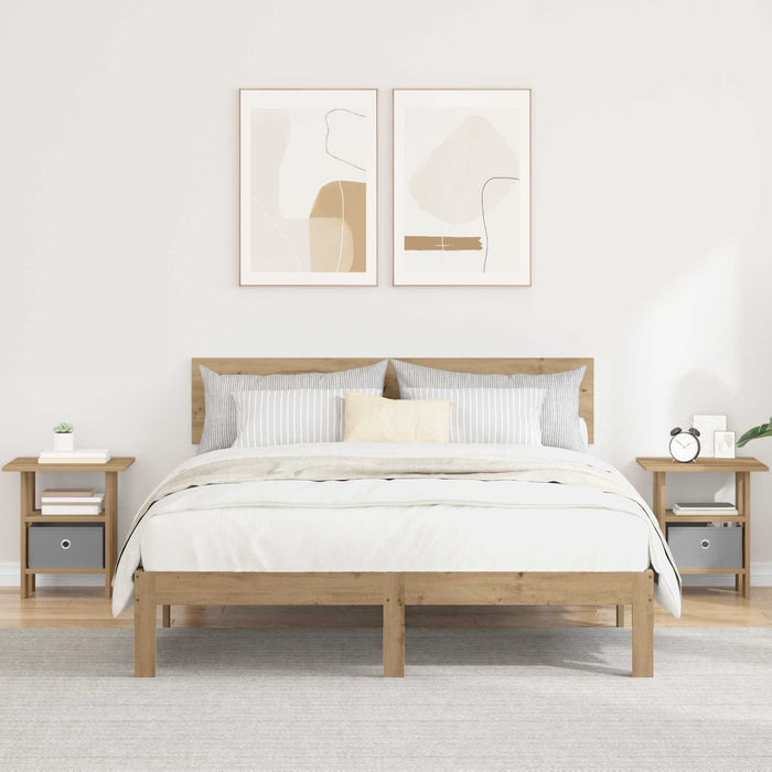 Noptieră 2 pcs Stejar Artizanal 41 x 40 x 45 cm Lemn compozit - WALTI WALTI