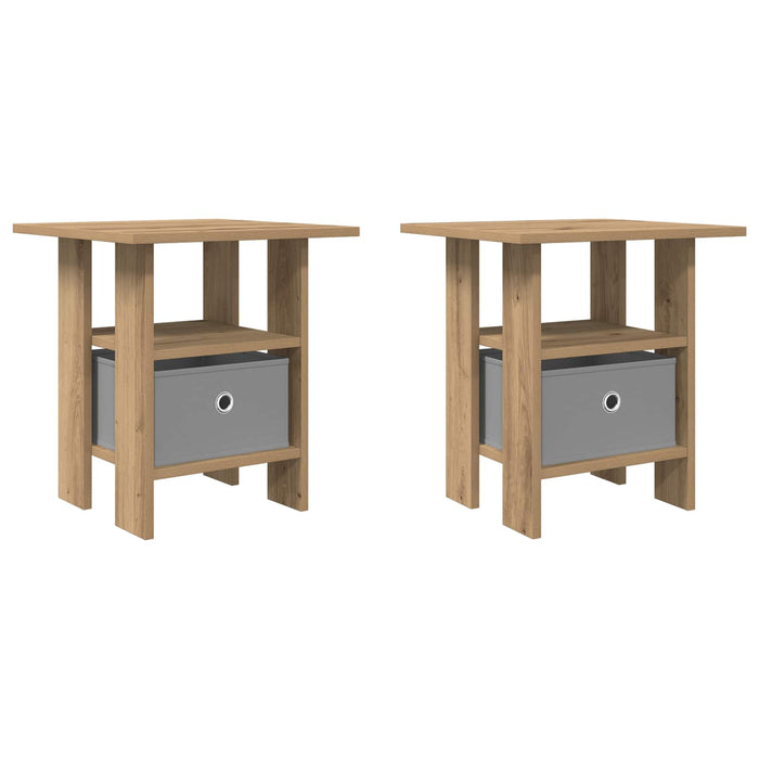 Noptieră 2 pcs Stejar Artizanal 41 x 40 x 45 cm Lemn compozit - WALTI WALTI