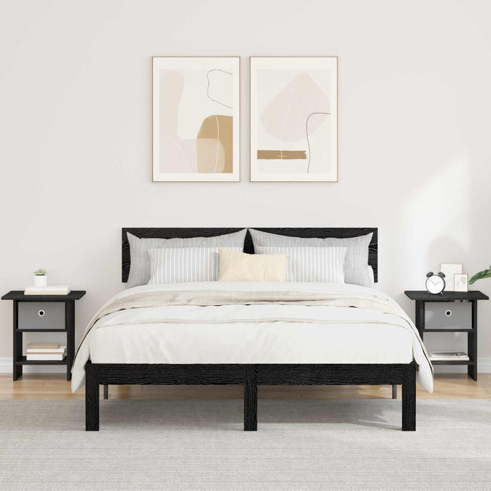 Noptieră 2 pcs Stejar Negru 41 x 40 x 45 cm Lemn compozit - WALTI WALTI