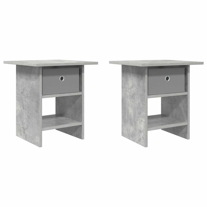Noptieră 2 pcs Gri din beton 41 x 40 x 45 cm Lemn compozit - WALTI WALTI