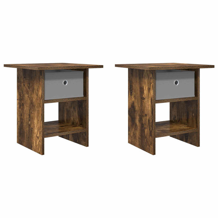 Noptieră 2 pcs Stejar fumuriu 41 x 40 x 45 cm Lemn compozit - WALTI WALTI