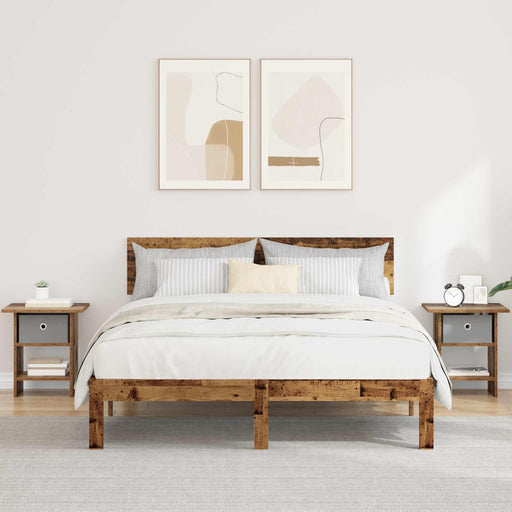 Noptieră 2 pcs Lemn vechi 41 x 40 x 45 cm Lemn compozit - WALTI WALTI
