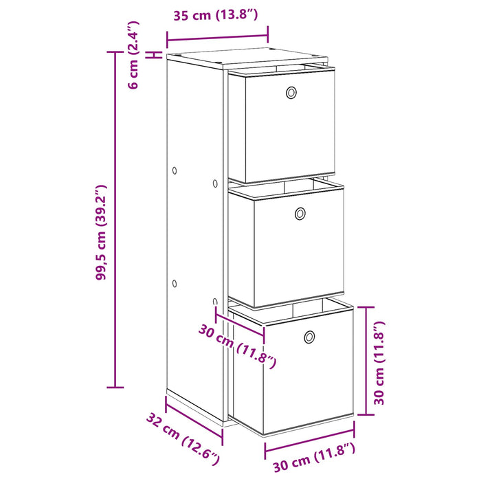 Bufet cu sertar Lemn vechi 35 x 32 x 99,5 cm - WALTI WALTI