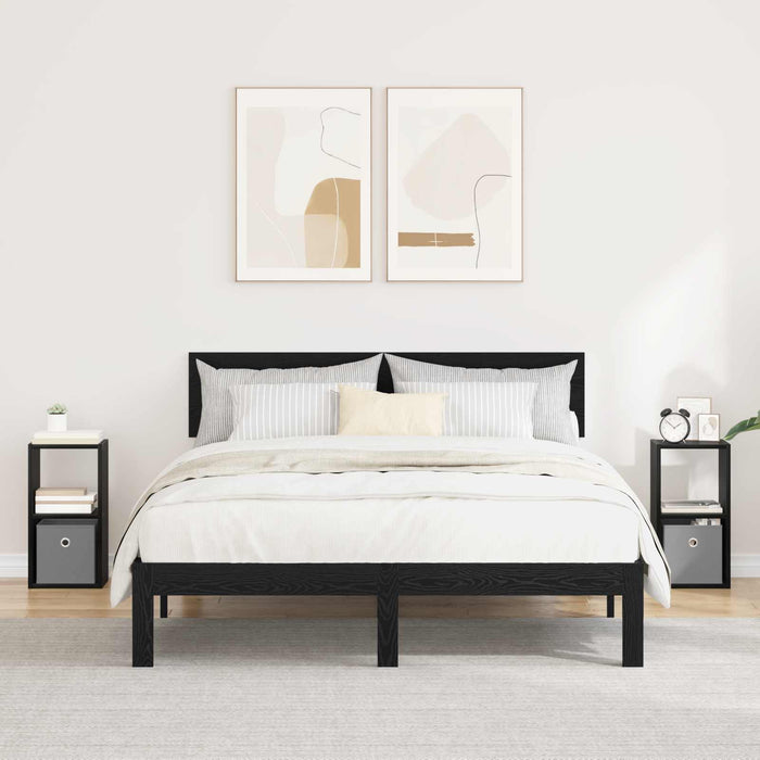 Noptieră 2 pcs Stejar Negru 25,5 x 22 x 49,5 cm Lemn compozit - WALTI WALTI