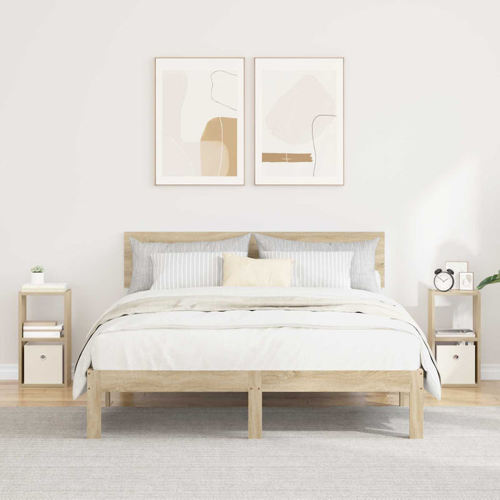 Noptieră 2 pcs Stejar Sonoma 25,5 x 22 x 49,5 cm Lemn compozit - WALTI WALTI