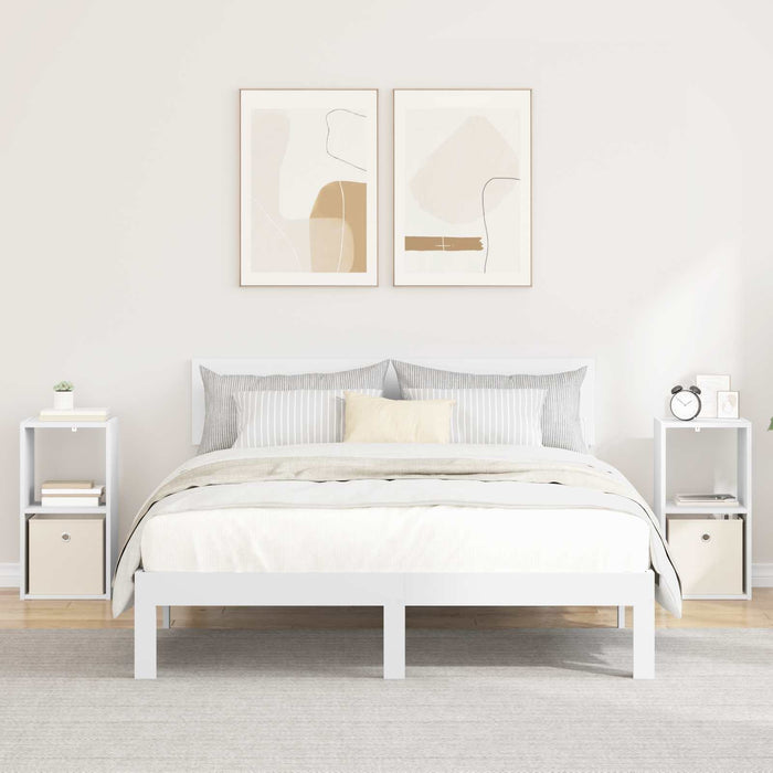 Noptieră cu sertar 2 pcs Alb 30,5 x 27 x 59,5 cm Lemn compozit - WALTI WALTI