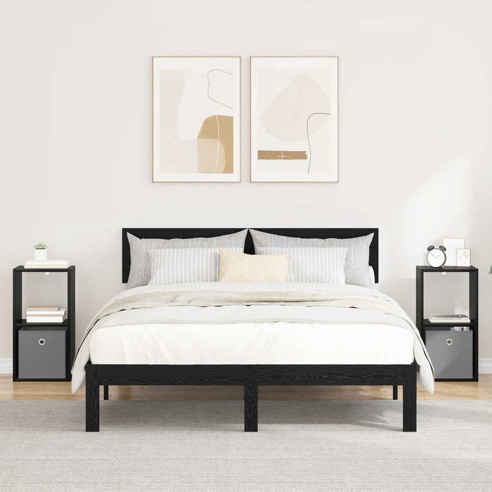 Noptieră 2 pcs Stejar Negru 30,5 x 27 x 59,5 cm Lemn compozit - WALTI WALTI