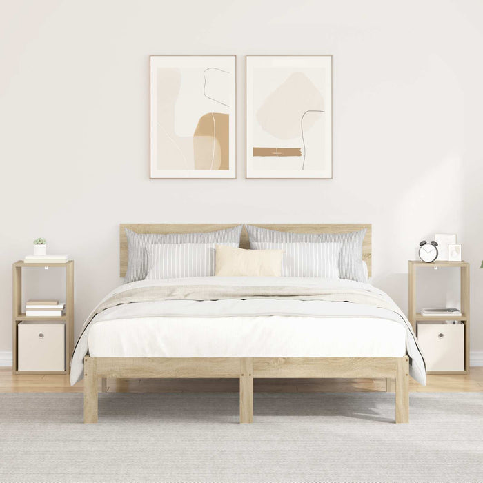Noptieră 2 pcs Stejar Sonoma 30,5 x 27 x 59,5 cm Lemn compozit - WALTI WALTI