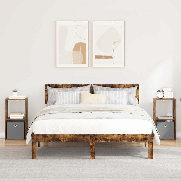 Noptieră 2 pcs Stejar fumuriu 30,5 x 27 x 59,5 cm Lemn compozit - WALTI WALTI