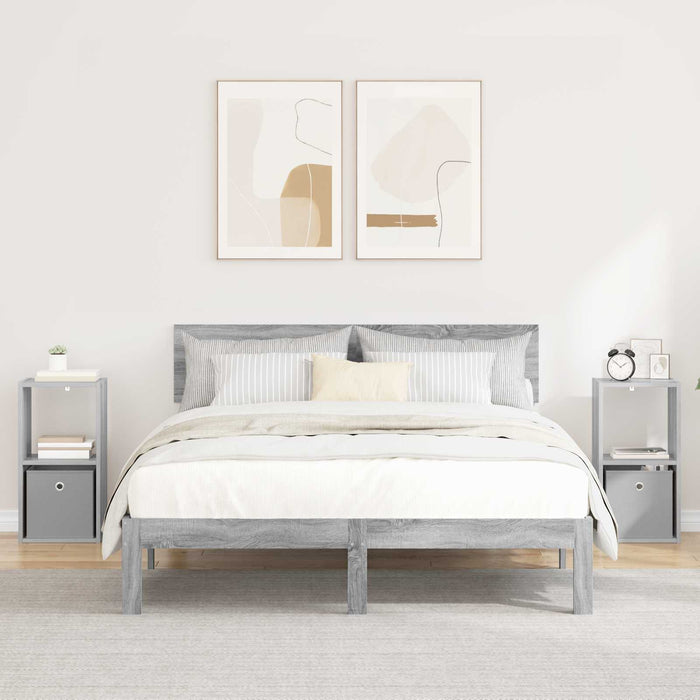 Noptieră 2 pcs Gri Sonoma 30,5 x 27 x 59,5 cm Lemn compozit - WALTI WALTI