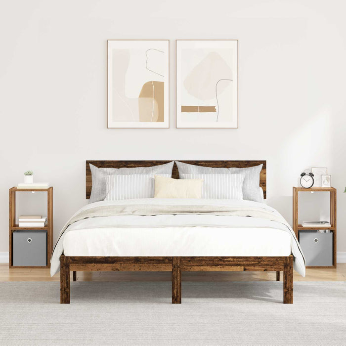 Noptieră 2 pcs Lemn vechi 30,5 x 27 x 59,5 cm Lemn compozit - WALTI WALTI