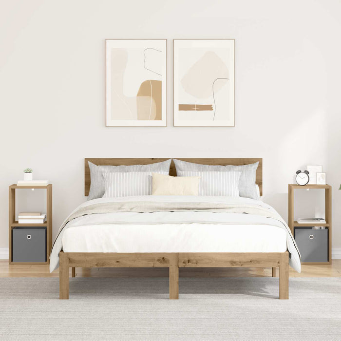 Noptieră cu sertar 2 pcs Stejar Artizanal 30,5 x 27 x 59,5 cm - WALTI WALTI
