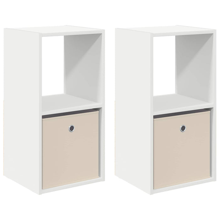 Noptieră cu sertar 2 pcs Alb 35 x 32 x 68,5 cm Lemn compozit - WALTI WALTI