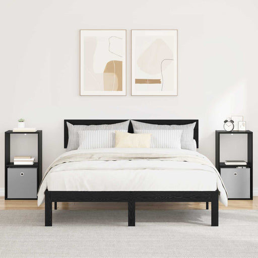 Noptieră 2 pcs Stejar Negru 35 x 32 x 68,5 cm Lemn compozit - WALTI WALTI