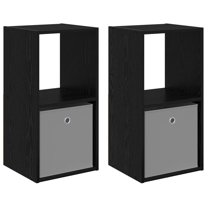 Noptieră 2 pcs Stejar Negru 35 x 32 x 68,5 cm Lemn compozit - WALTI WALTI