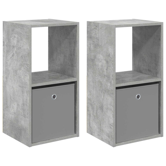 Noptieră 2 pcs Gri din beton 35 x 32 x 68,5 cm Lemn compozit - WALTI WALTI
