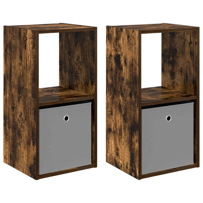 Noptieră 2 pcs Stejar fumuriu 35 x 32 x 68,5 cm Lemn compozit - WALTI WALTI