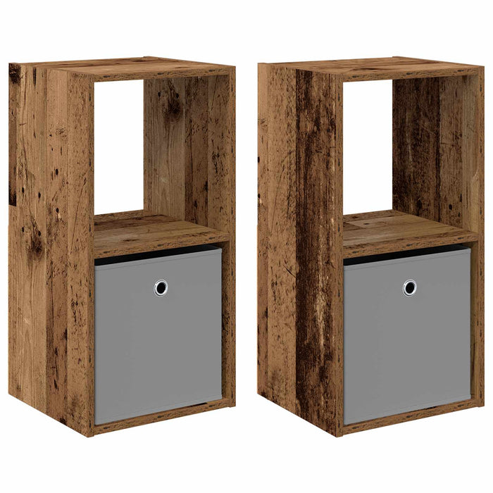 Noptieră 2 pcs Lemn vechi 35 x 32 x 68,5 cm Lemn compozit - WALTI WALTI