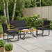 Set de Mobilier pentru Exterior cu pernă 4 pcs Negru poliratan - WALTI WALTI