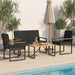 Set de Mobilier pentru Exterior cu pernă 4 pcs Negru poliratan - WALTI WALTI