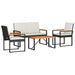 Set de Mobilier pentru Exterior 4 pcs Negru și Alb crem - WALTI WALTI