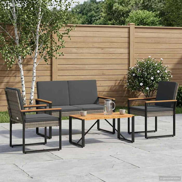 Set de Mobilier pentru Exterior 4 pcs Gri și gri închis - WALTI WALTI