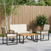Set de Mobilier pentru Exterior 4 pcs Bej și alb crem poliratan - WALTI WALTI