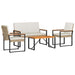 Set de Mobilier pentru Exterior 4 pcs Bej și alb crem poliratan - WALTI WALTI