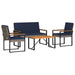 Set de Mobilier pentru Exterior 4 pcs Gri și albastru marin - WALTI WALTI