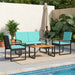 Set de Mobilier pentru Exterior cu pernă 4 pcs Negru și Turcoaz - WALTI WALTI